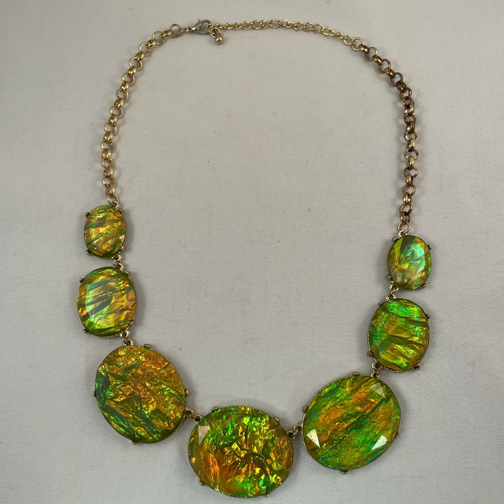 Iridescent Gem Costume Necklace